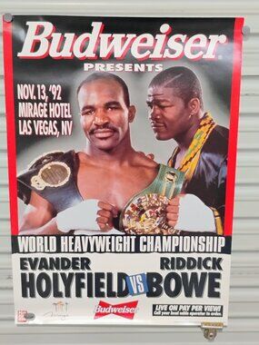 Hollyfield vs Bowen 1992 World Heavyweight Boxing Championship Budweiser 20"x28"